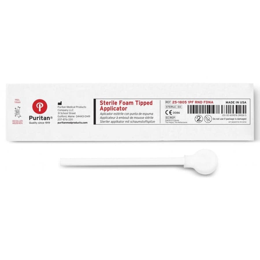 Puritan 5 Sterile DNA-Free Large Round Foam Swab