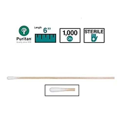 Puritan 6 Sterile Standard Cotton Swab w-Wooden Handle -