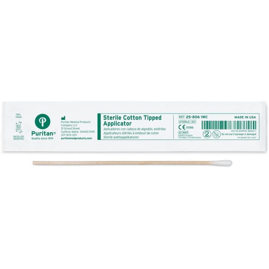 Puritan 6 Sterile Standard Cotton Swab w-Wooden Handle -