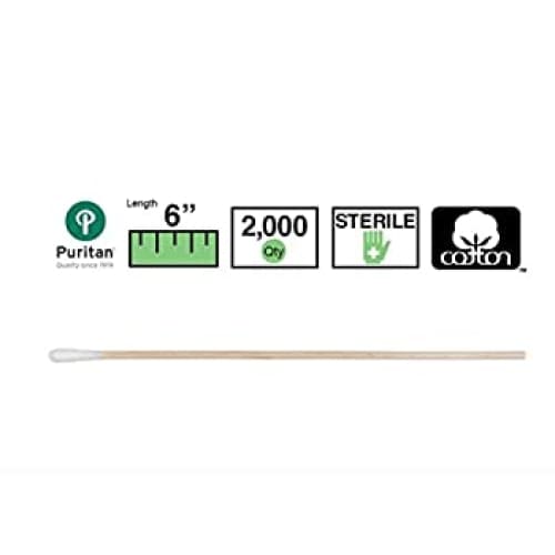 Puritan 6 Sterile Standard Cotton Swab w-Wooden Handle -