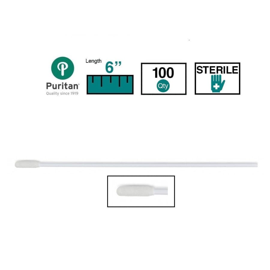 Puritan 6 Sterile Standard Foam Swab w-Polystyrene Handle - 