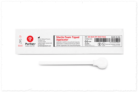 Sterile foam-tipped swab by Puritan Medical Products for specimen collection and clinical applications