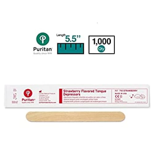 Puritan Medical 5.5 Strawberry Flavored Junior Wood Tongue 